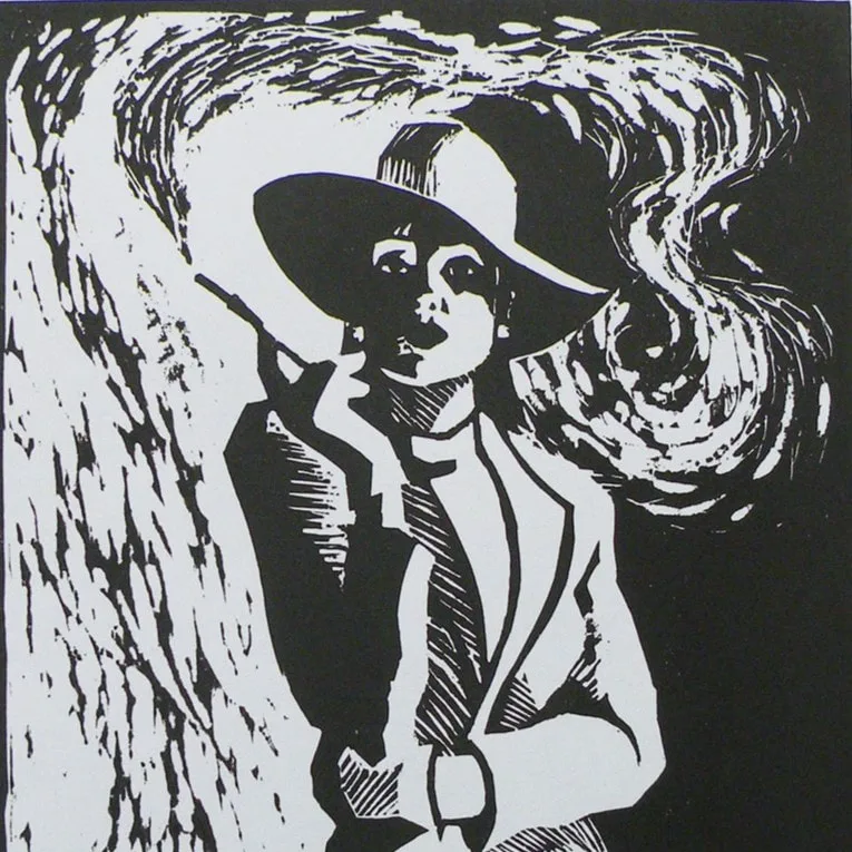 Femme Woodcut 10x8 $150